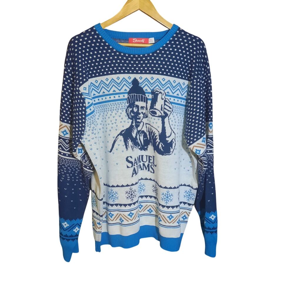 Shinesty Samuel Adams Fair Isle Mens Holiday Ugly Christmas Sweater Size XXL